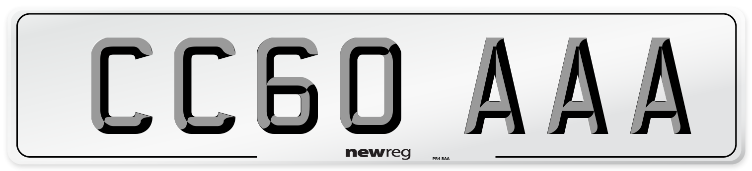 CC60 AAA Number Plate from New Reg